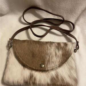 Elegant Fur Crossbody Bag in Brown